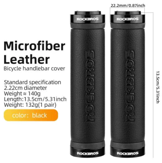 ROCKBROS Poignées de vélo Lock-On Poignées de guidon MTB Vélo Antidérapant Noir – Image 3