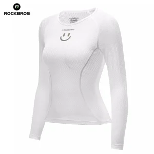 ROCKBROS Chemise à manches longues Maillot de cyclisme pour femme Respirant Séchage rapide Vêtements de vélo Femme Convient pour la course à pied Tennis Randonnée Maillot de corps de sport de base