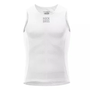ROCKBROS Maillot de corps Gilet de cyclisme pour hommes Débardeur respirant Couche de base Blanc