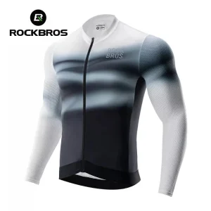 1_e23e9f64-e775-4979-aae7-14d9aaa1eccc.jpgv1737237490 ROCKBROS Maillot de cyclisme pour homme, maillot de cyclisme à manches longues, maillot de vélo pour cyclisme, VTT, vélo de route, vêtements de cyclisme, respirant, séchage rapide