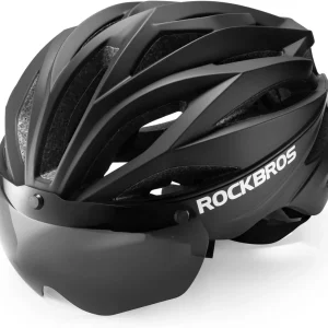 ROCKBROS Casque de vélo adulte avec visière magnétique amovible respirant réglable pour hommes et femmes 58-62 cm
