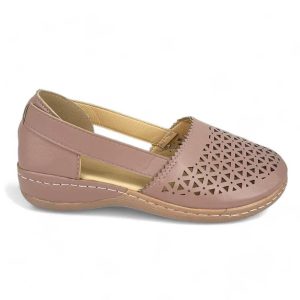 mocassin orthopédique femme ajourés à talons compensés