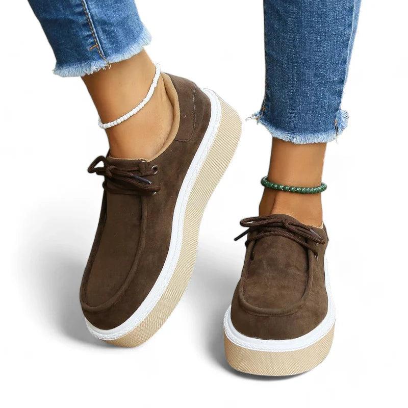 mocassin orthopédique femme compensés à lacets – Image 3