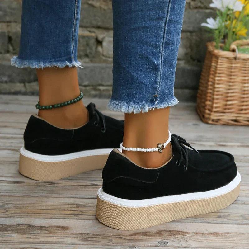 mocassin orthopédique femme compensés à lacets – Image 2