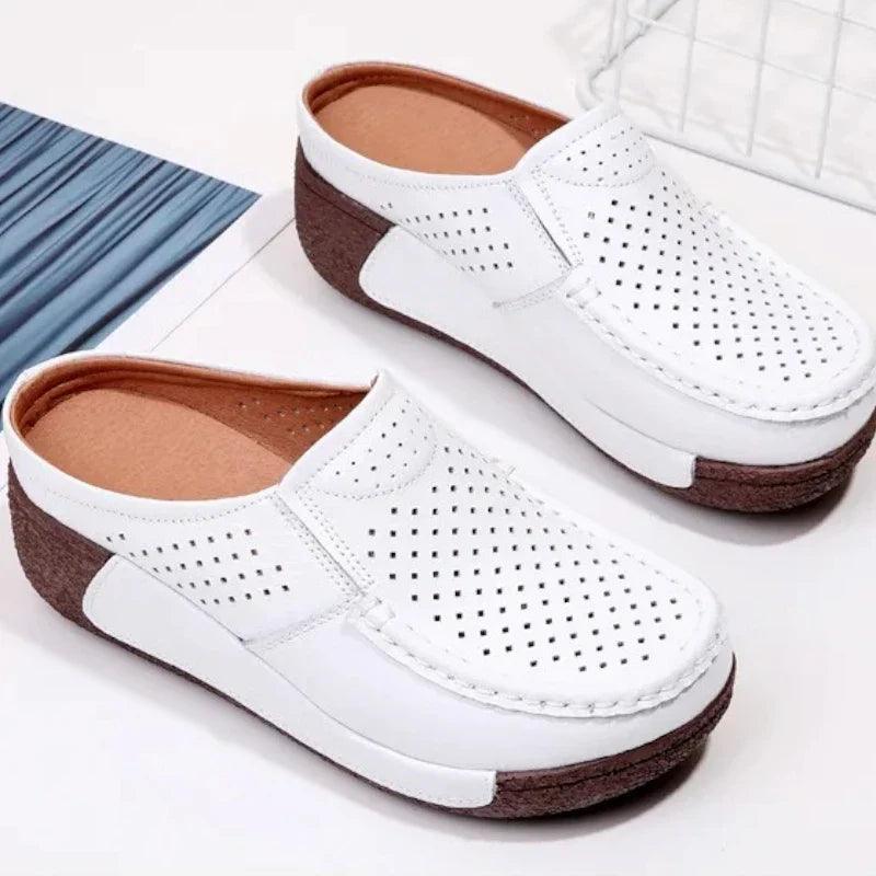 mocassin orthopédique femme mules à talons compensés – Image 3