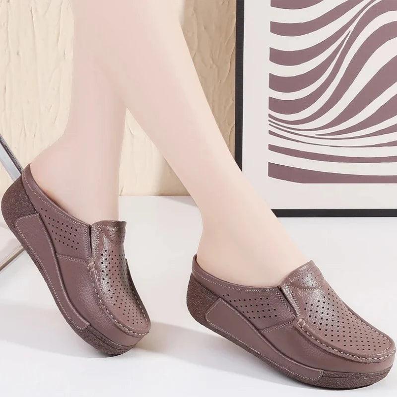 mocassin orthopédique femme mules à talons compensés – Image 5