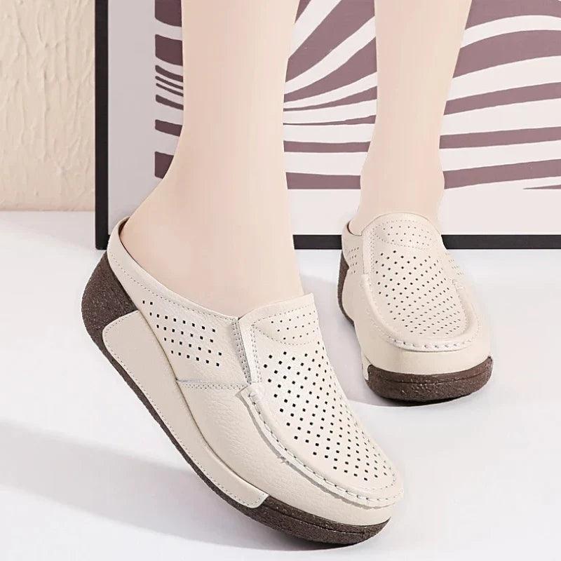 mocassin orthopédique femme mules à talons compensés – Image 8