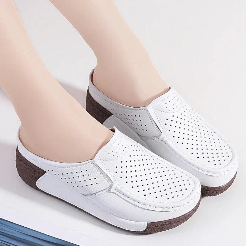 mocassin orthopédique femme mules à talons compensés – Image 2