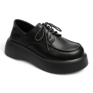 mocassin orthopédique femme compensés à lacets en cuir