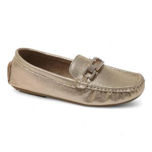 mocassin orthopédique femme plats dorés