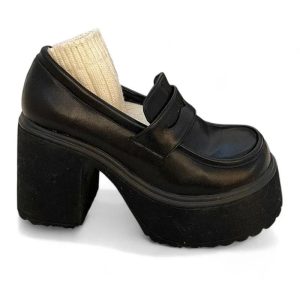 mocassin orthopédique femme à talons hauts compensés