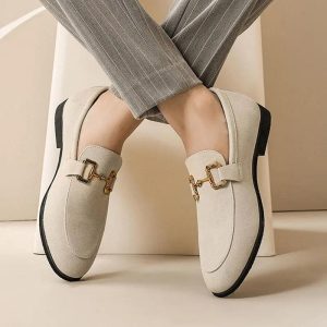 Chaussures Orthopédiques Hommes en daim avec boucle en métal - Lorenzo -