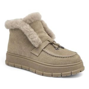 mocassin orthopédique femme montants fourrés en daim