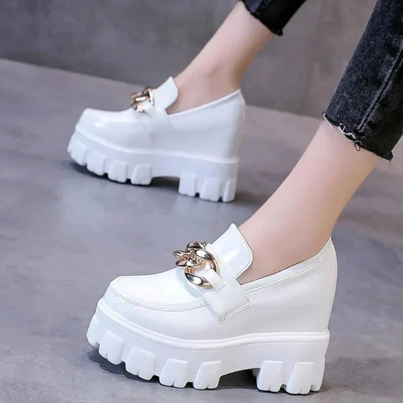 mocassin orthopédique femme vernis à talons compensés – Image 6