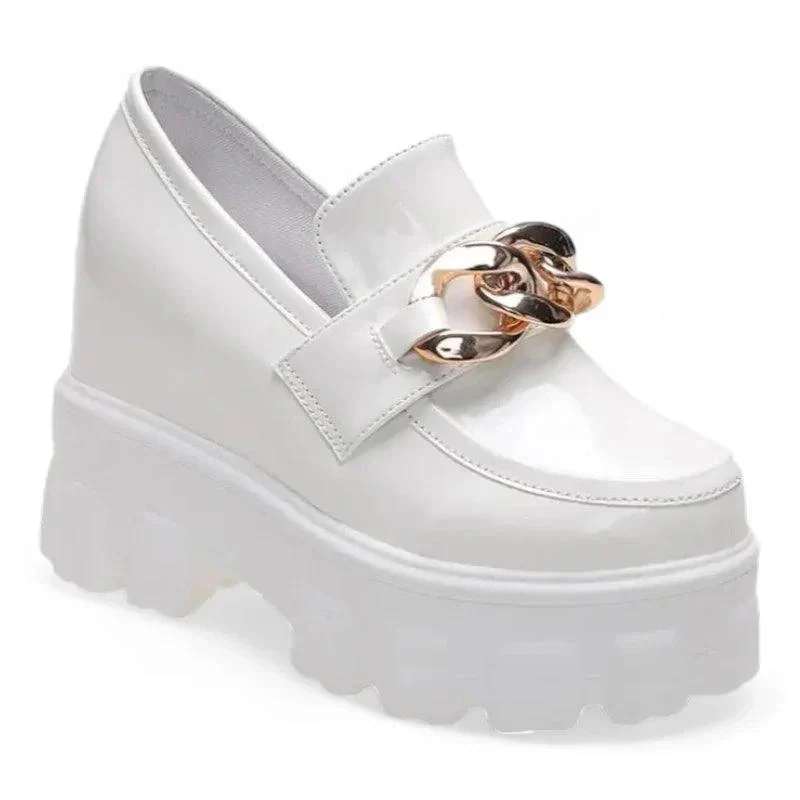 mocassin orthopédique femme vernis à talons compensés – Image 4