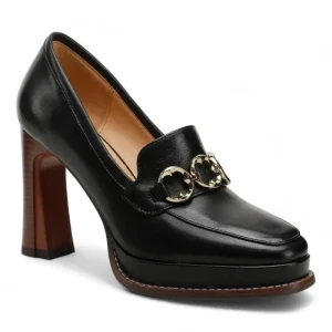 mocassin orthopédique femme en cuir à talons