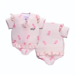 Maillot de Bain Flottant Fille : Ananas Rose