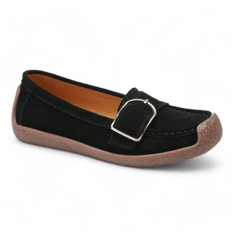 mocassin orthopédique femme en daim apparentes – Image 3