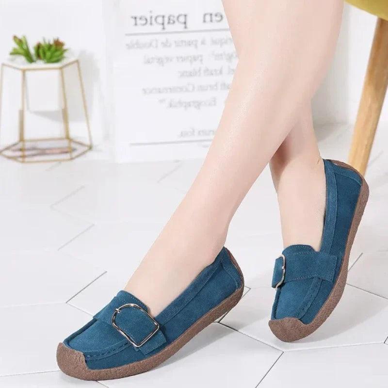 mocassin orthopédique femme en daim apparentes – Image 2