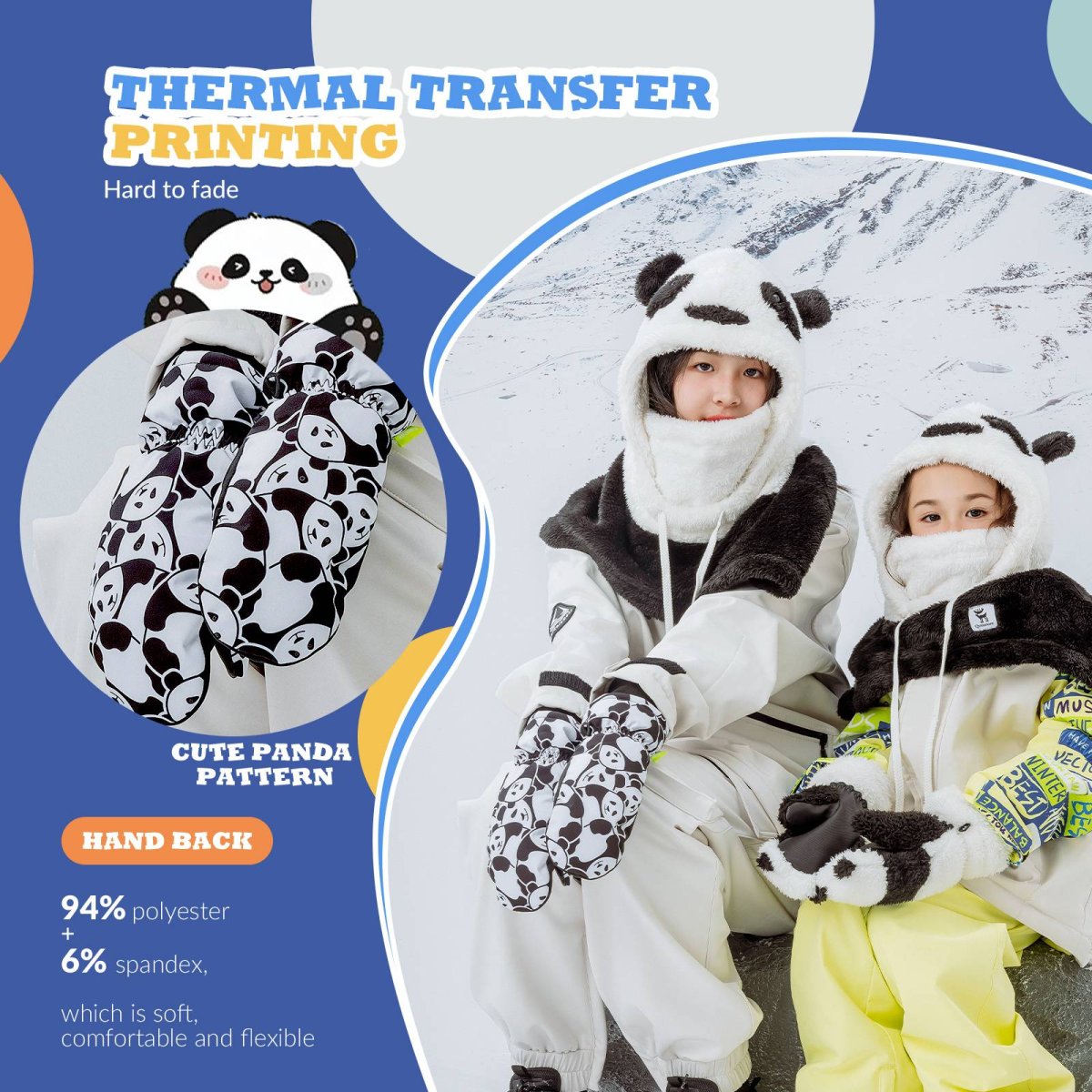 Gants pour enfants coupe-vent, imperméables et chauds pour la neige et le ski. Quantité – Image 3