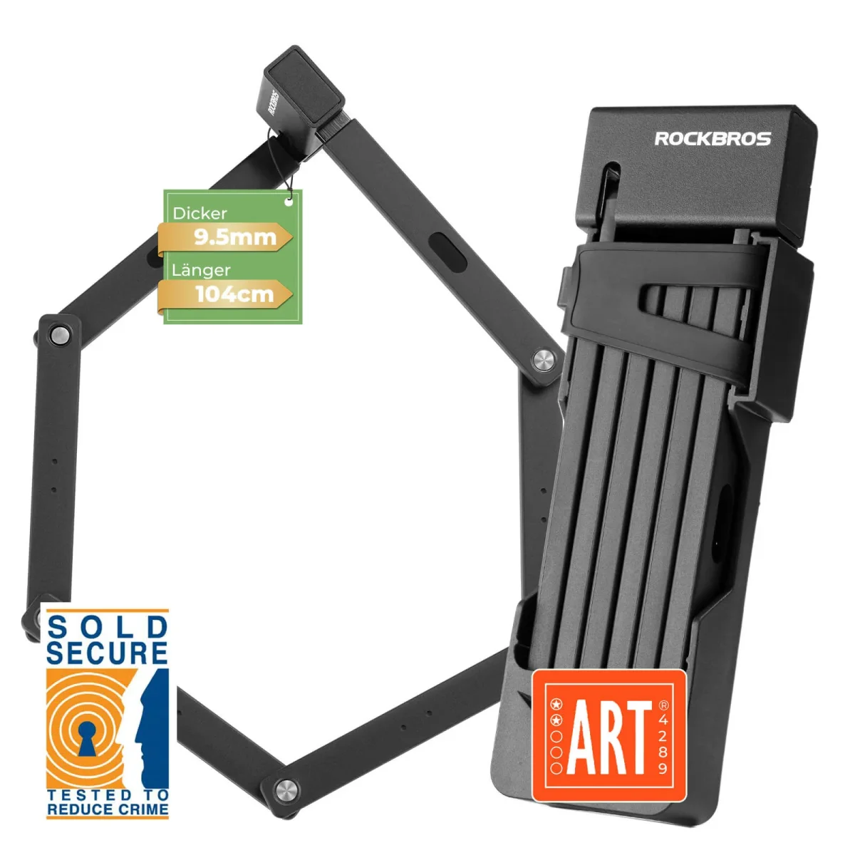 Antivol de vélo pliable 104 cm ROCKBROS – Image 2