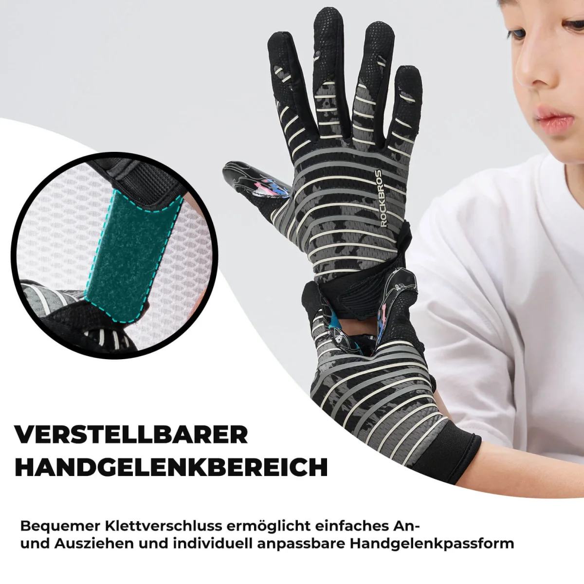 Gants de sport professionnels pour enfants, respirants et élastiques, ROCKBROS – Image 3