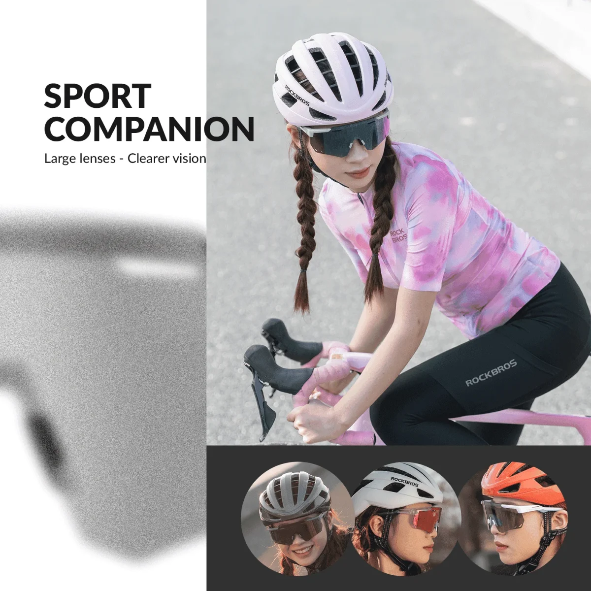 Lunettes de cyclisme ultralégères, lunettes de soleil polarisées avec protection UV400, ROCKBROS – Image 6
