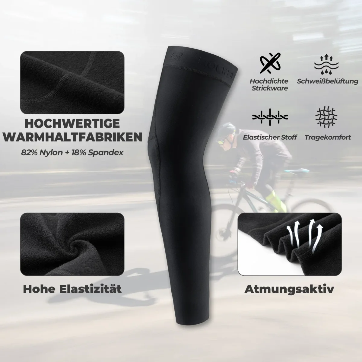 Guêtres de cyclisme, genouillères d'hiver antidérapantes pour hommes et femmes, ROCKBROS – Image 3