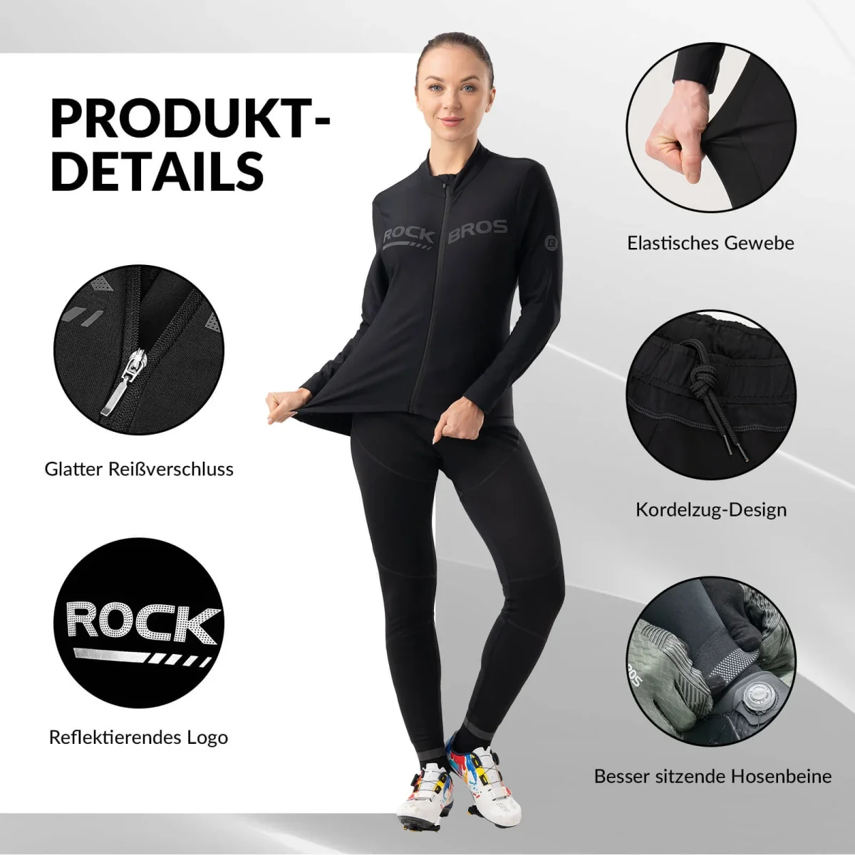 Ensemble veste et pantalon de cyclisme d'hiver, vêtements de cyclisme sportifs ROCKBROS – Image 3