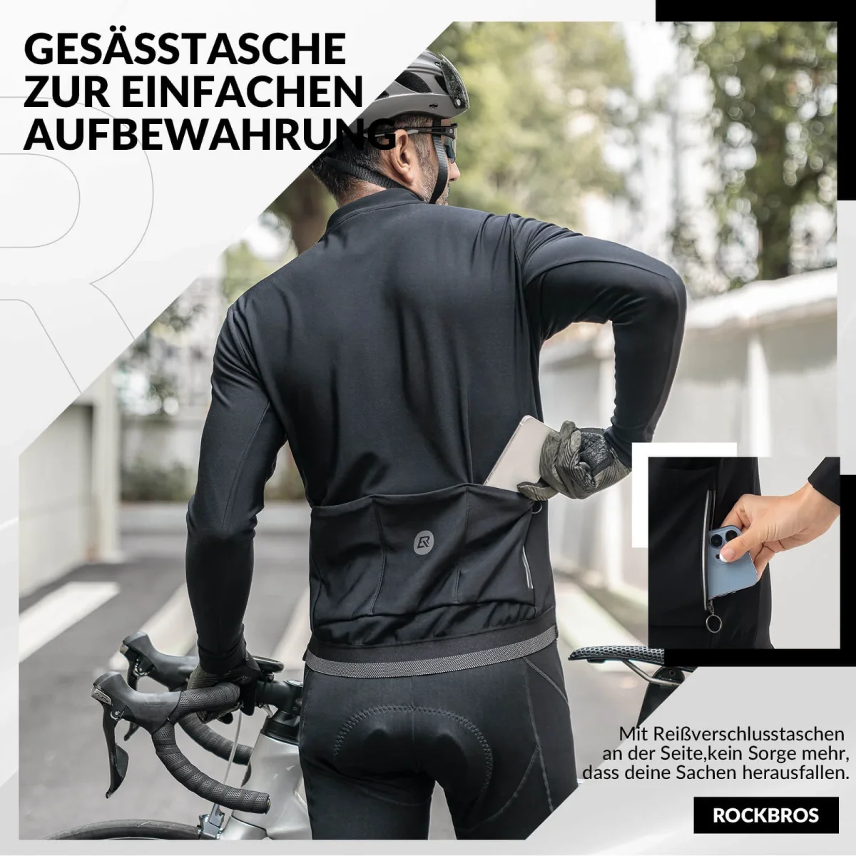Ensemble veste et pantalon de cyclisme d'hiver, vêtements de cyclisme sportifs ROCKBROS – Image 4