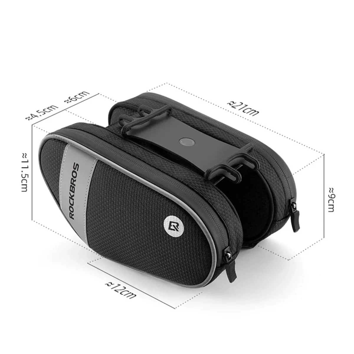 Sacoche de cadre de vélo avec support de téléphone rotatif à 360°, 1,5 L, BK ROCKBROS – Image 4