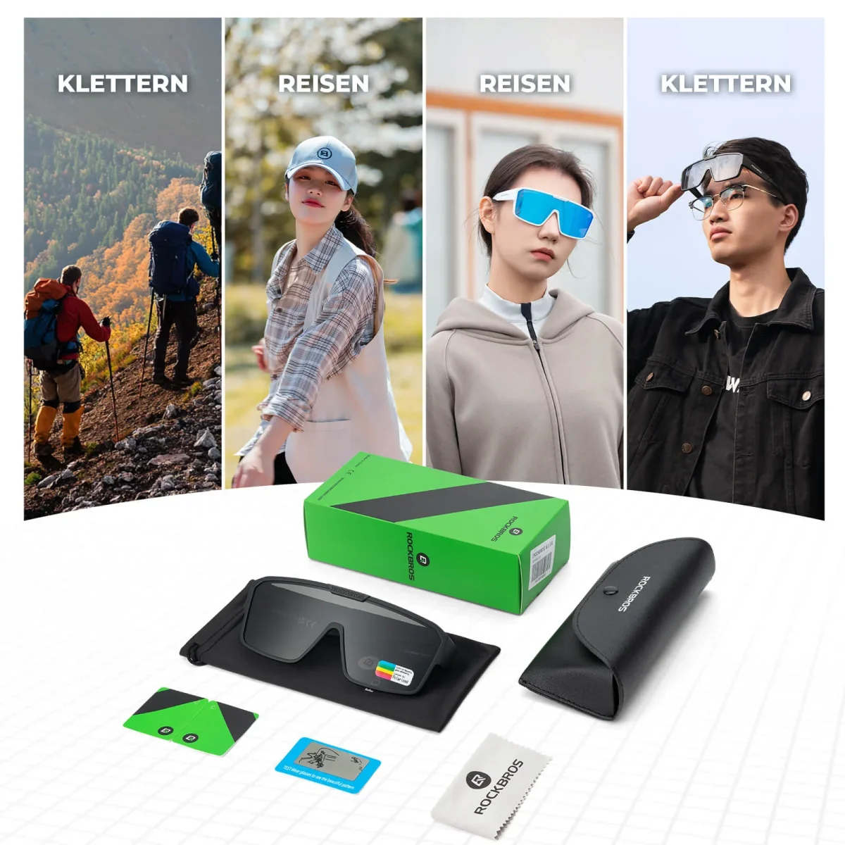 Lunettes de cyclisme polarisées, lunettes de soleil d'extérieur, lunettes de protection, VTT, vélo de route, ROCKBROS – Image 5