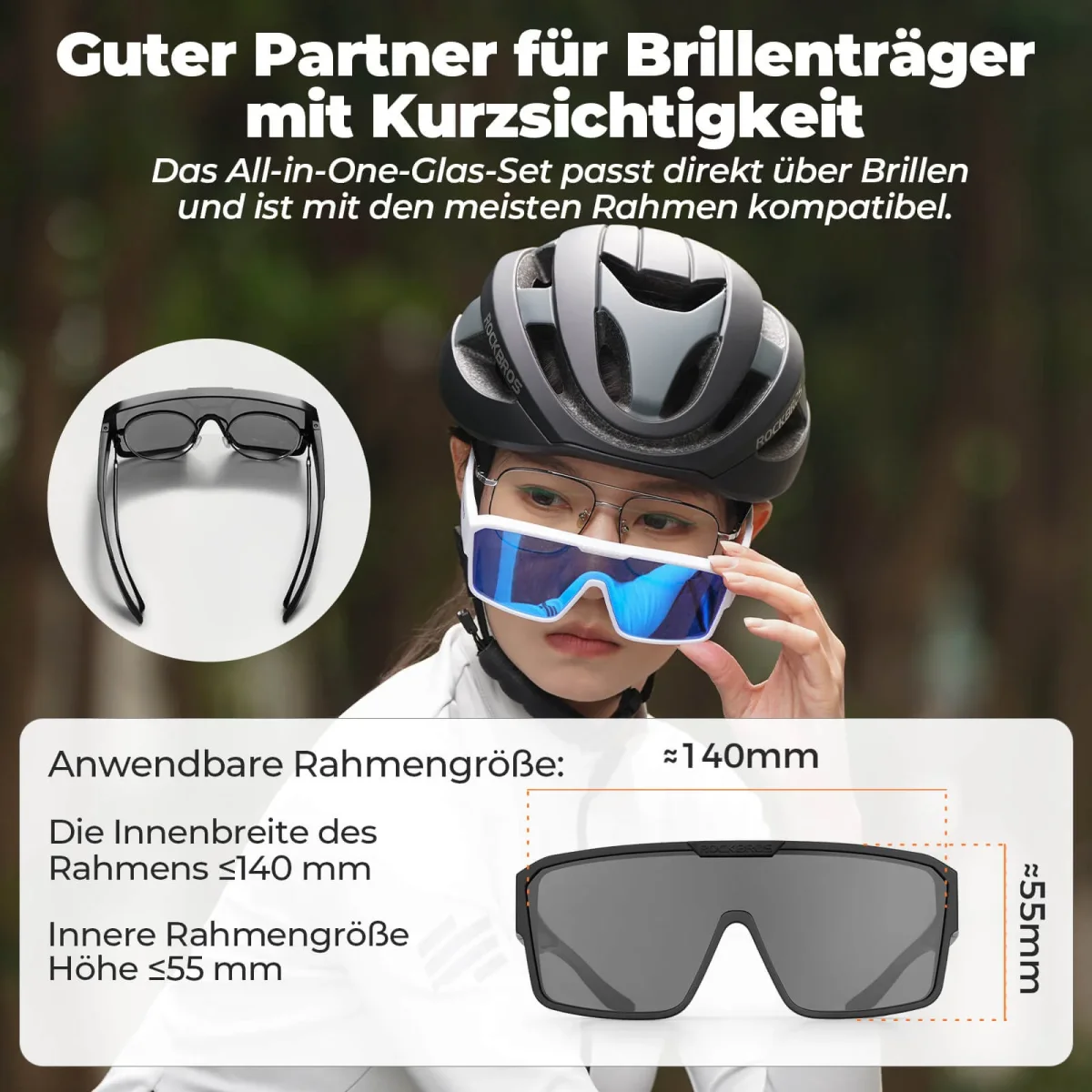 Lunettes de cyclisme polarisées, lunettes de soleil d'extérieur, lunettes de protection, VTT, vélo de route, ROCKBROS – Image 6