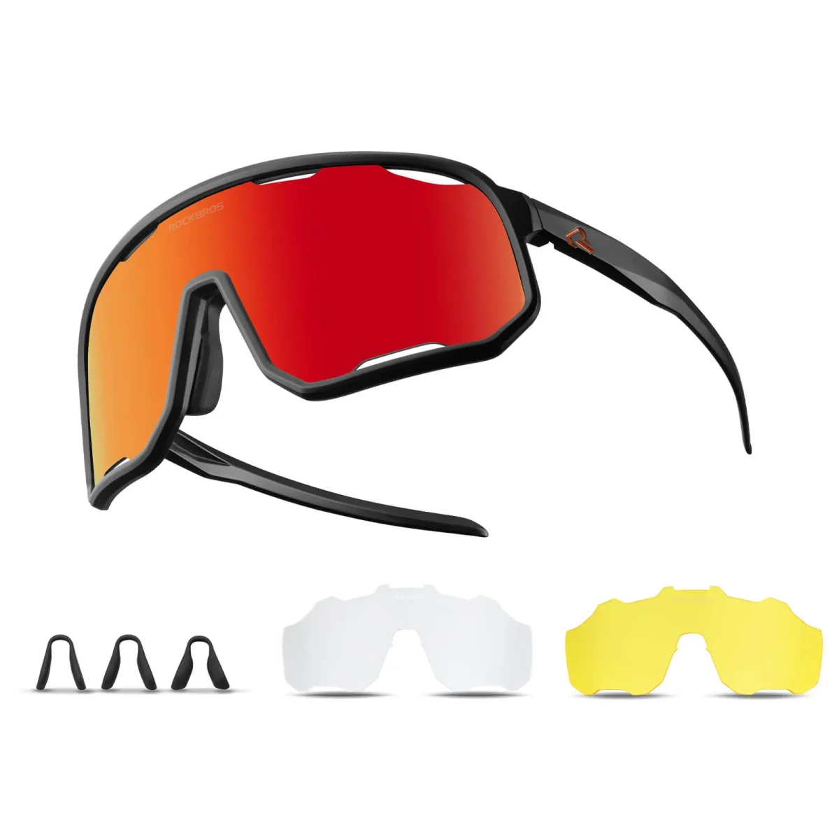 Lunettes de cyclisme, lunettes de soleil polarisées, protection UV, plaquettes nasales interchangeables, modèle femme/homme, ROCKBROS – Image 8
