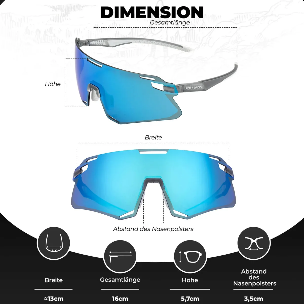 Lunettes de soleil coupe-vent pour le cyclisme et les sports de plein air, ROCKBROS – Image 9