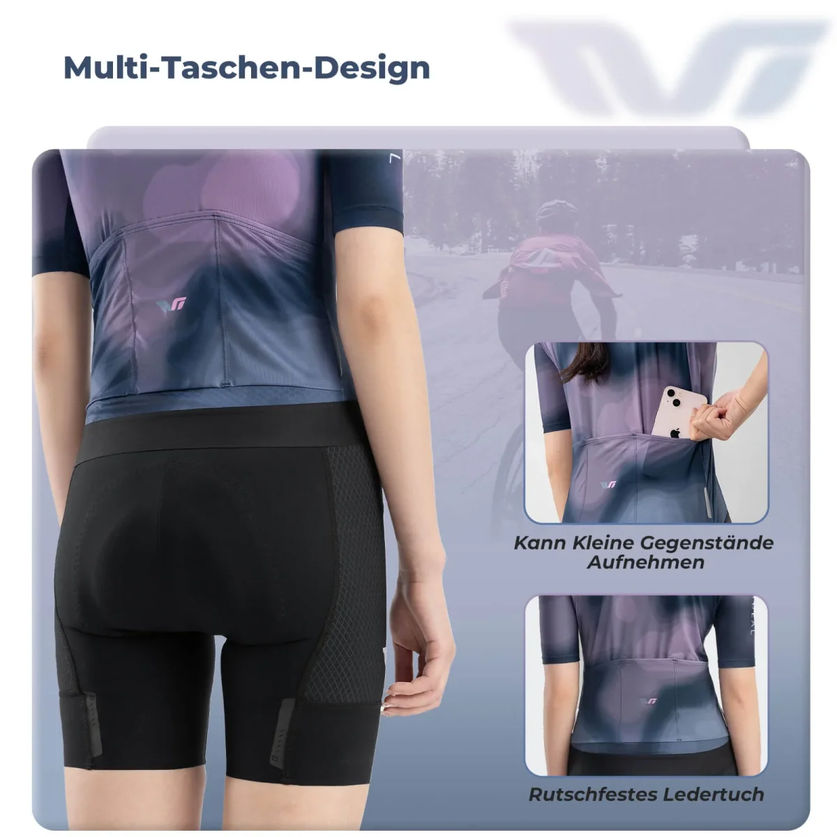 Maillot de cyclisme à manches courtes pour femme TVI, séchage rapide, 3 poches, été, ROCKBROS – Image 6
