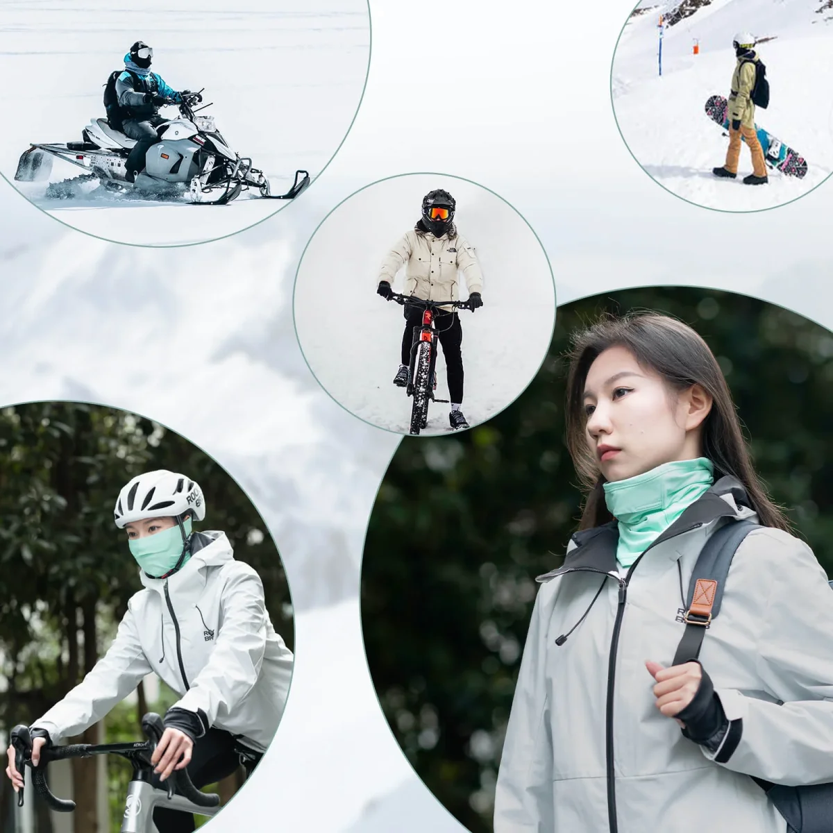 Cagoule pour femme TVI avec ouverture pour queue de cheval, vert chaud, ROCKBROS – Image 5