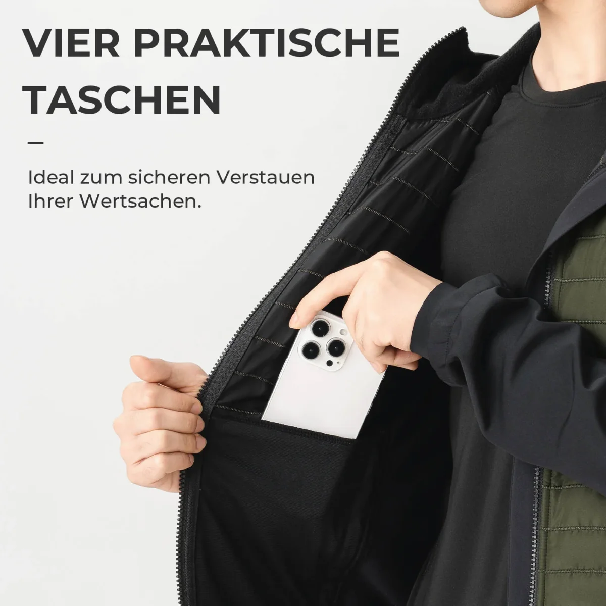 Veste de cyclisme d'hiver pour homme, veste softshell thermique coupe-vent avec capuche, ROCKBROS – Image 3