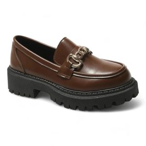 mocassin orthopédique femme compensés en cuir à mors