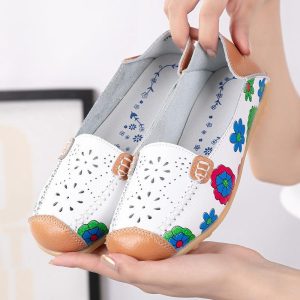 Chaussures orthopédiques en cuir fendu sans lacet pour Femmes - Orazia