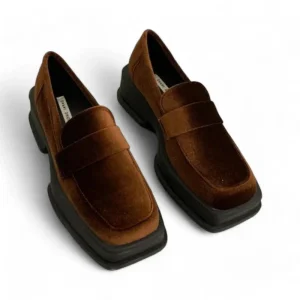 mocassin orthopédique femme à bouts carrés en velours