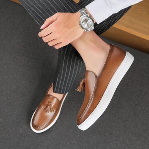 Chaussures d'été en cuir décontractées pour Hommes