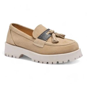 mocassin orthopédique femme en daim à talons