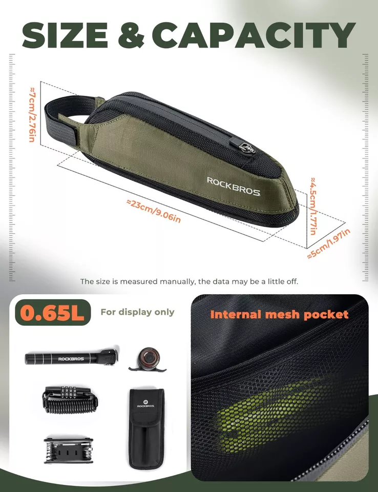 ROCKBROS sac de cadre sac de tube diagonal sac de vélo vélo de route vtt – Image 2