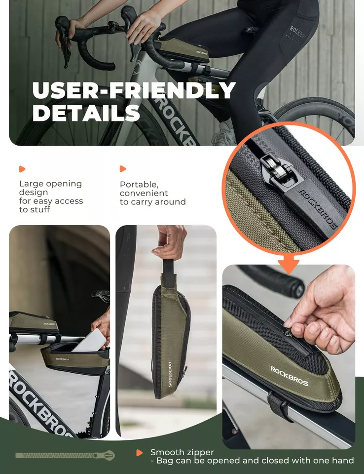 ROCKBROS sac de cadre sac de tube diagonal sac de vélo vélo de route vtt – Image 3