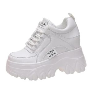 basket blanche compensee femme