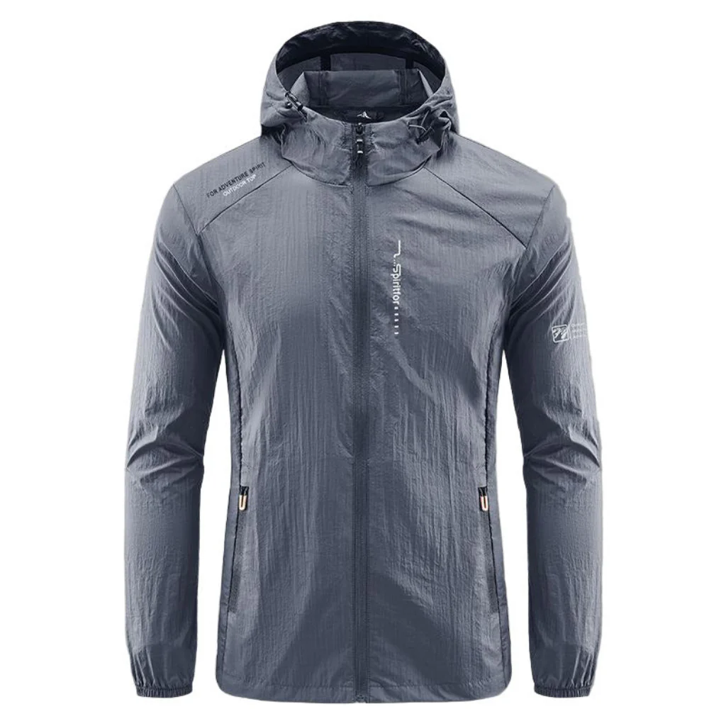 Veste anti-UV capuche homme zippée, ultra légère