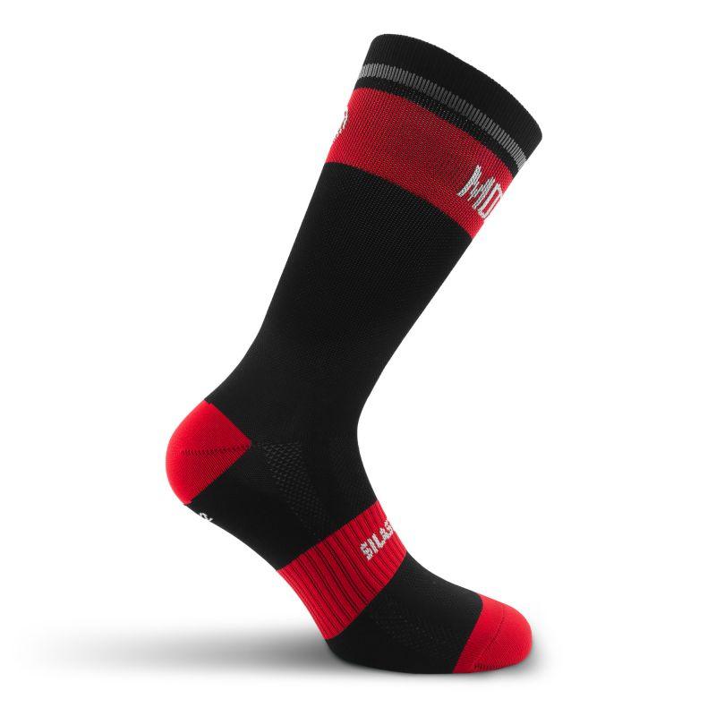 CHAUSSETTES CYCLISME SILASPORT MOZAIK STYLE ROUGE - MI-HAUTES 3168