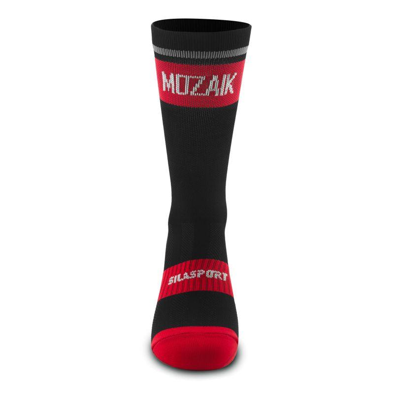 CHAUSSETTES CYCLISME SILASPORT MOZAIK STYLE ROUGE - MI-HAUTES 3168 – Image 2