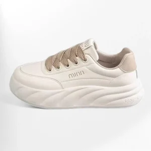 Baskets confortable élégantes femme Beiges